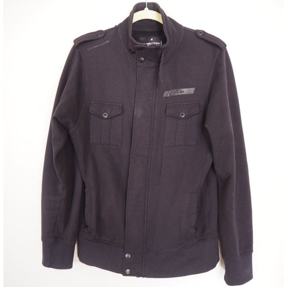 Angelo Litrico Black Moto Bomber Jacket Size M - Picture 1 of 7